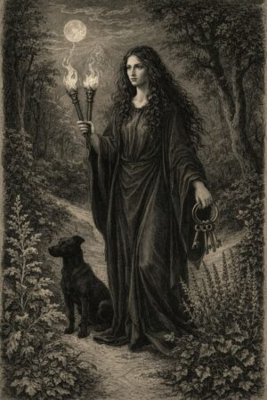 The Shadow Society online mystery school — candlelit ritual space for monthly initiation into the mysteries guided by Hecate