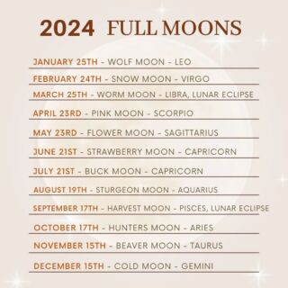 Full Moon dates of 2024! 🌕 EST TIME

Save this for Later!

#fullmoon #fullmoon🌕 #fullmoonmagic #fullmoonenergy #fullmoonrituals #fullmoonblessings #fullmoon2024 #fullmoonmagick #fullmoonphase #witchyaf  #witchcraft101 #magickal #witchywoman #witchyways #witchylife #witchlifestyle
#babywitch #witchcrafts#witchessociety 
#witchesofinstagram🔮🌙 #witching #witchtips